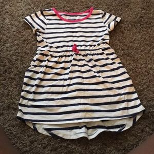 White/blue striped dress w/pink lining size 6-6x